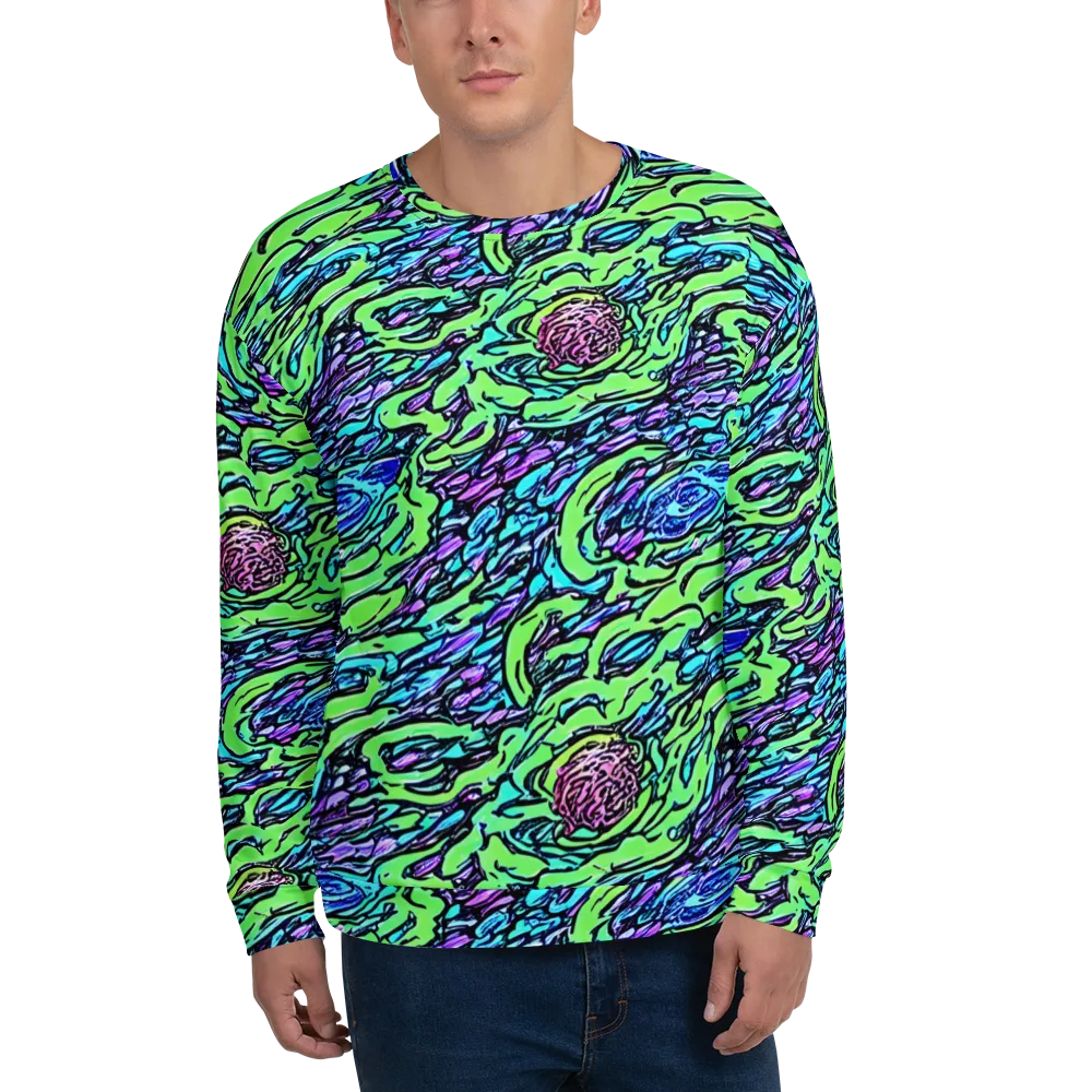 Neon Bloom Current on Sweatshirt — Front