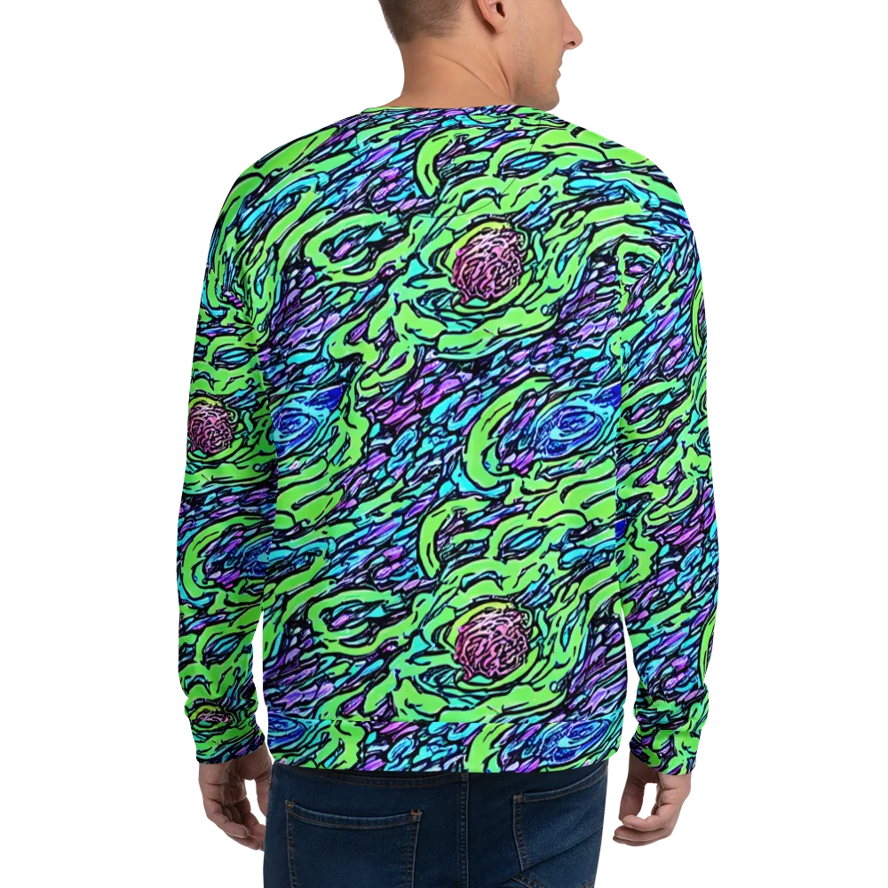 Neon Bloom Current on Sweatshirt — Back