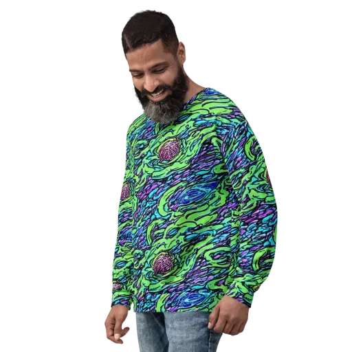 Neon Bloom Current on a Sweatshirt