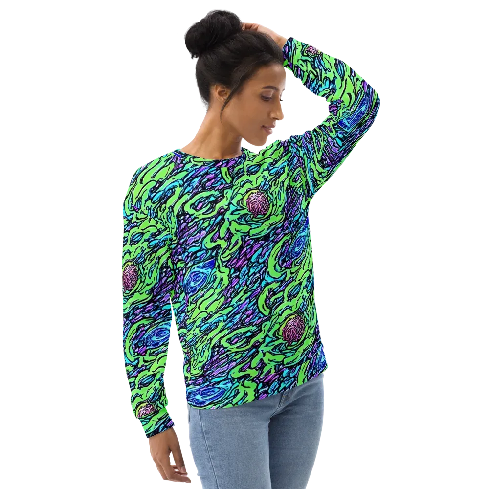 Neon Bloom Current on Sweatshirt — Right Front