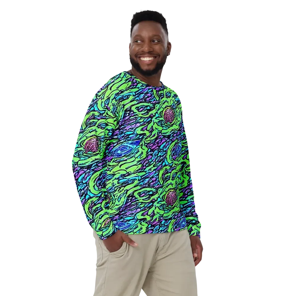 Neon Bloom Current on Sweatshirt — Front