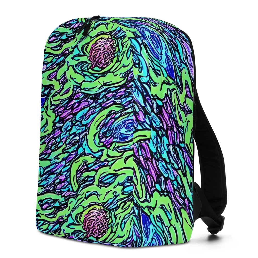 Neon Bloom Current on Minimalist Backpack — Left