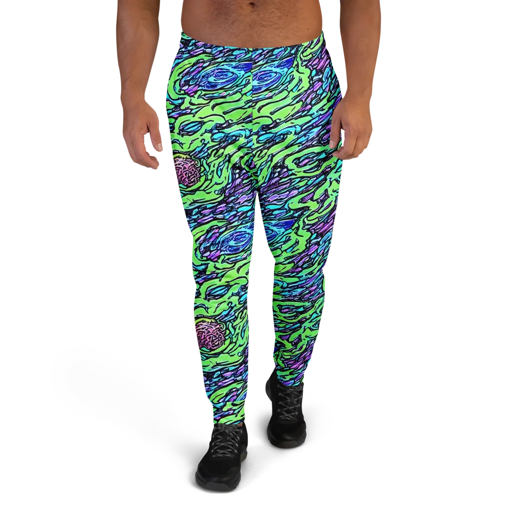 Neon Bloom Current on Men's Joggers — Front