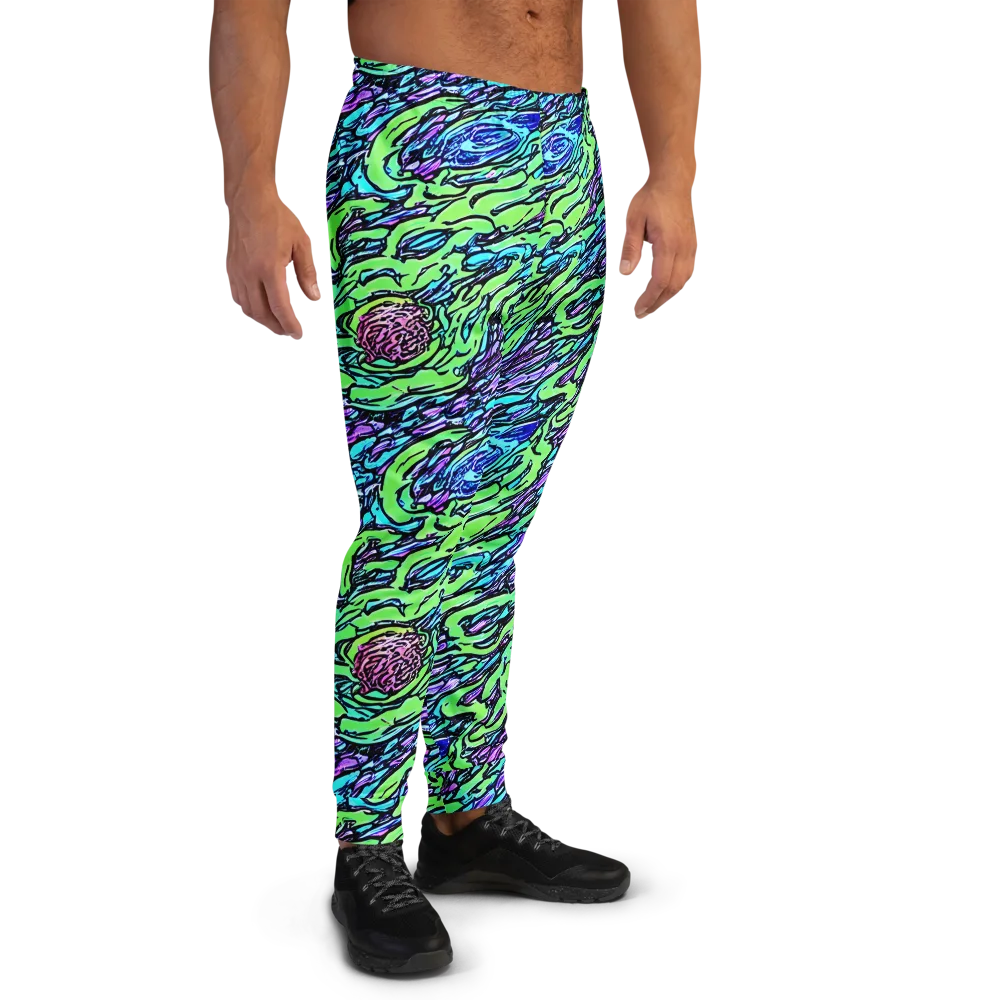 Neon Bloom Current on Men's Joggers — Right