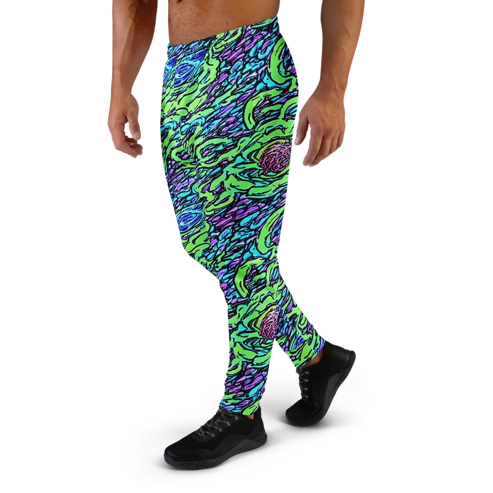 Neon Bloom Current on Men's Joggers — Left