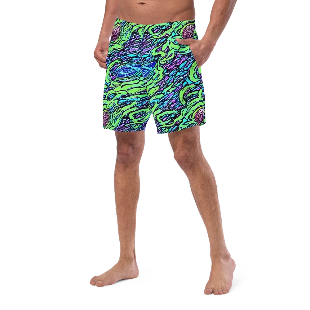 Neon Bloom Current on Swim Trunks — Left Front