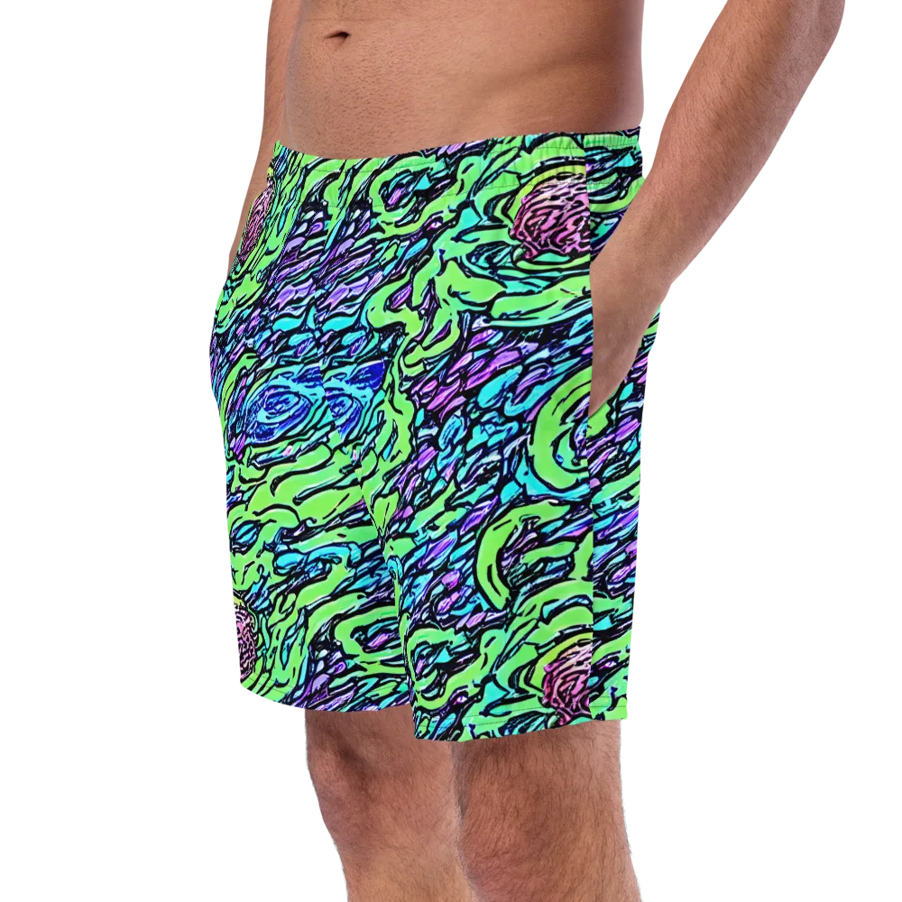 Neon Bloom Current on Swim Trunks — Left Front