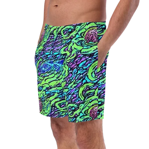 Neon Bloom Current on a Swim Trunks
