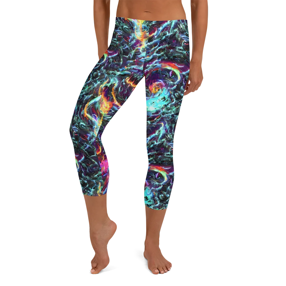 Fathomless Glow on Capri Leggings — Front