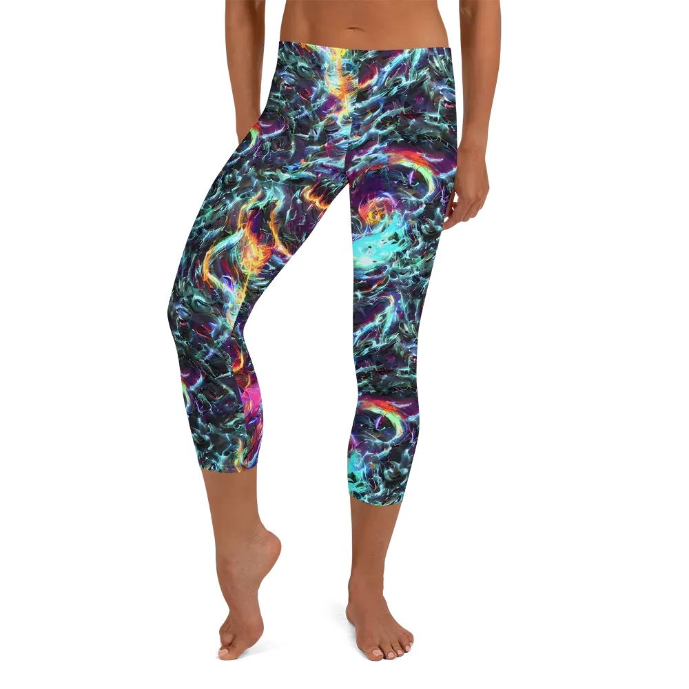 Fathomless Glow on Capri Leggings — Front