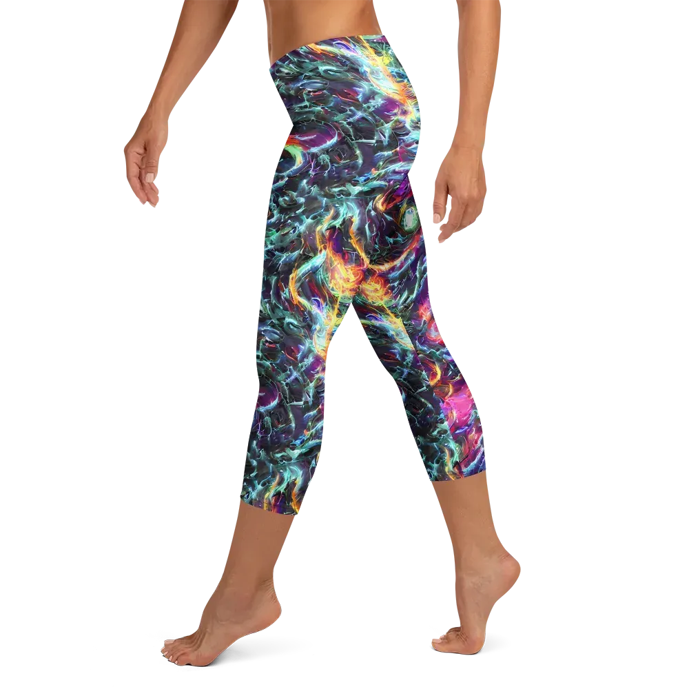 Fathomless Glow on Capri Leggings — Left