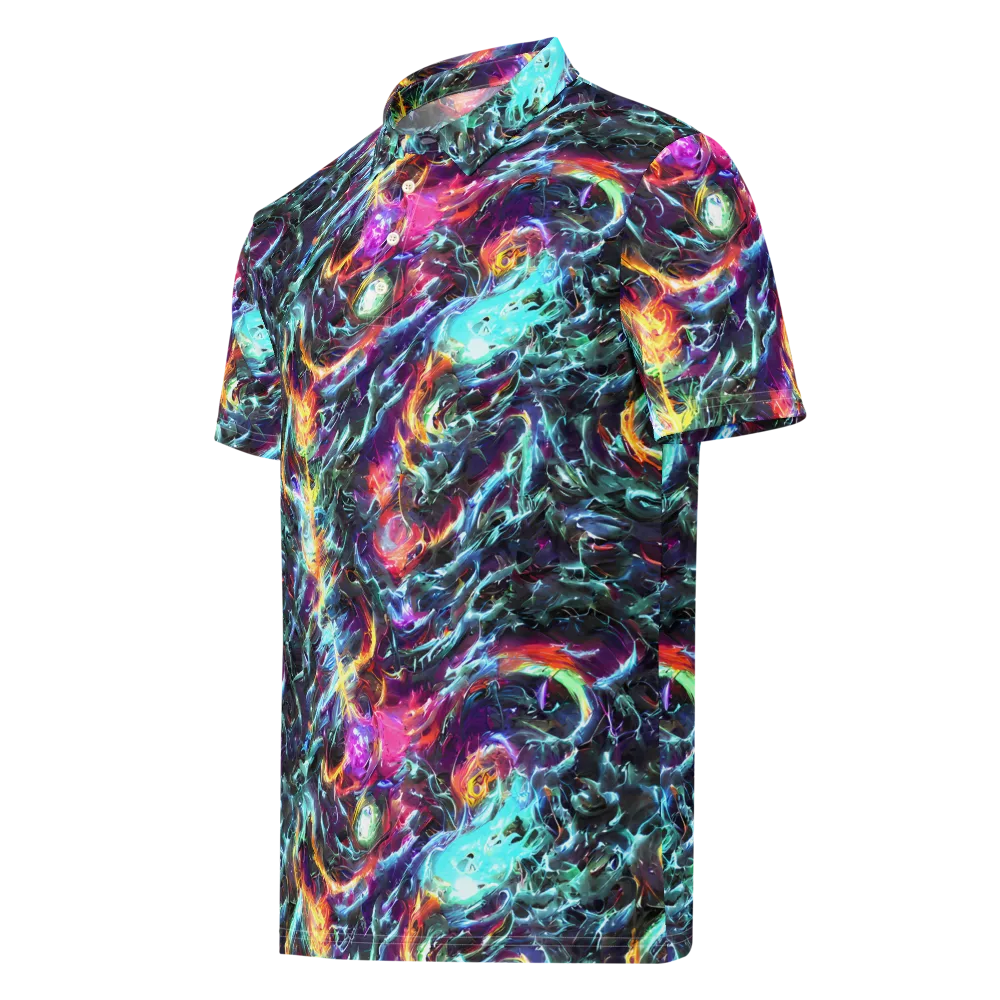 Fathomless Glow on Men's Slim Fit Polo Shirt — Left Front