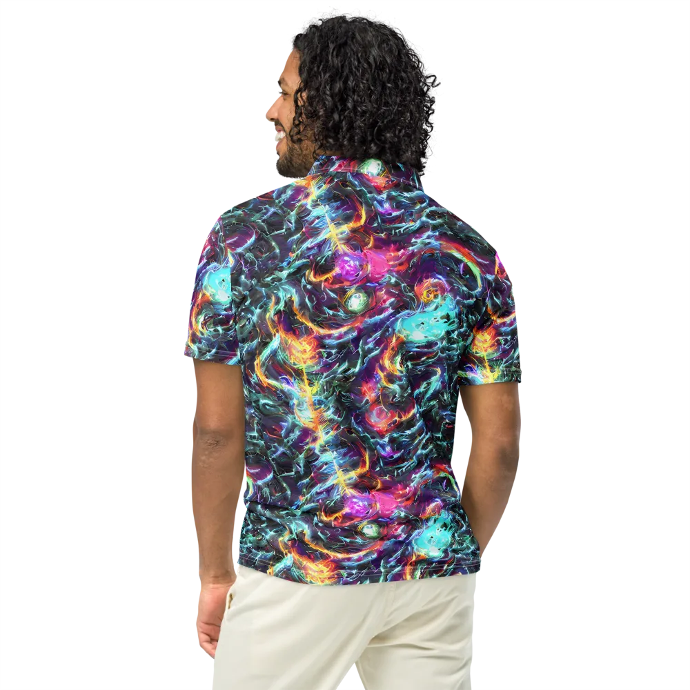 Fathomless Glow on Men's Slim Fit Polo Shirt — Back