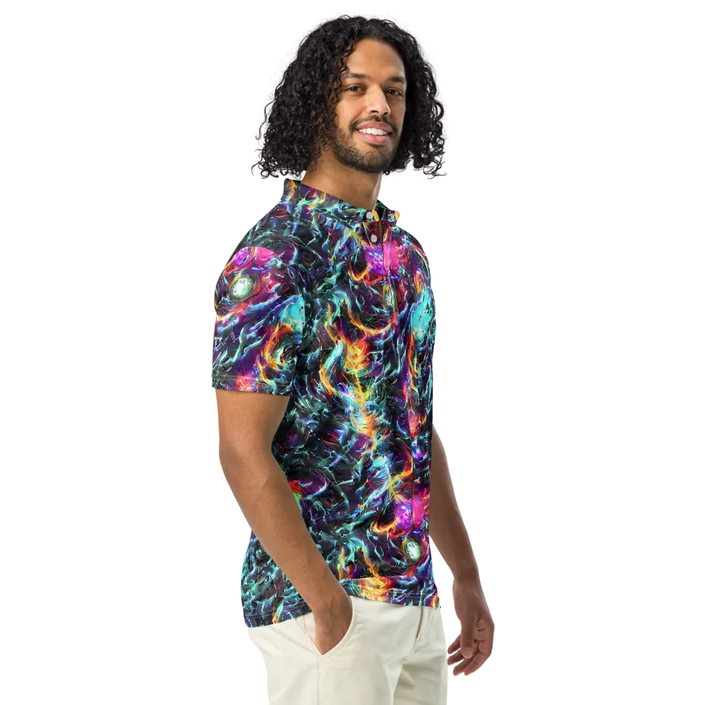 Fathomless Glow on Men's Slim Fit Polo Shirt — Right Front