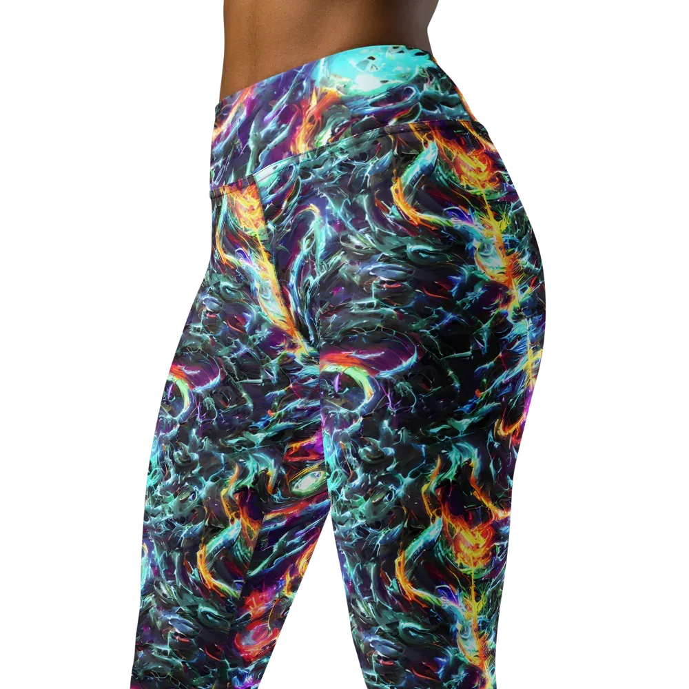 Fathomless Glow on Yoga Leggings — Left Front