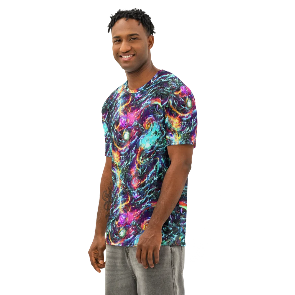 Fathomless Glow on Men's Cotton Crew Neck T-Shirt — Left Front