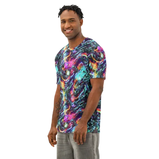 Fathomless Glow on a Men's Cotton Crew Neck T-Shirt