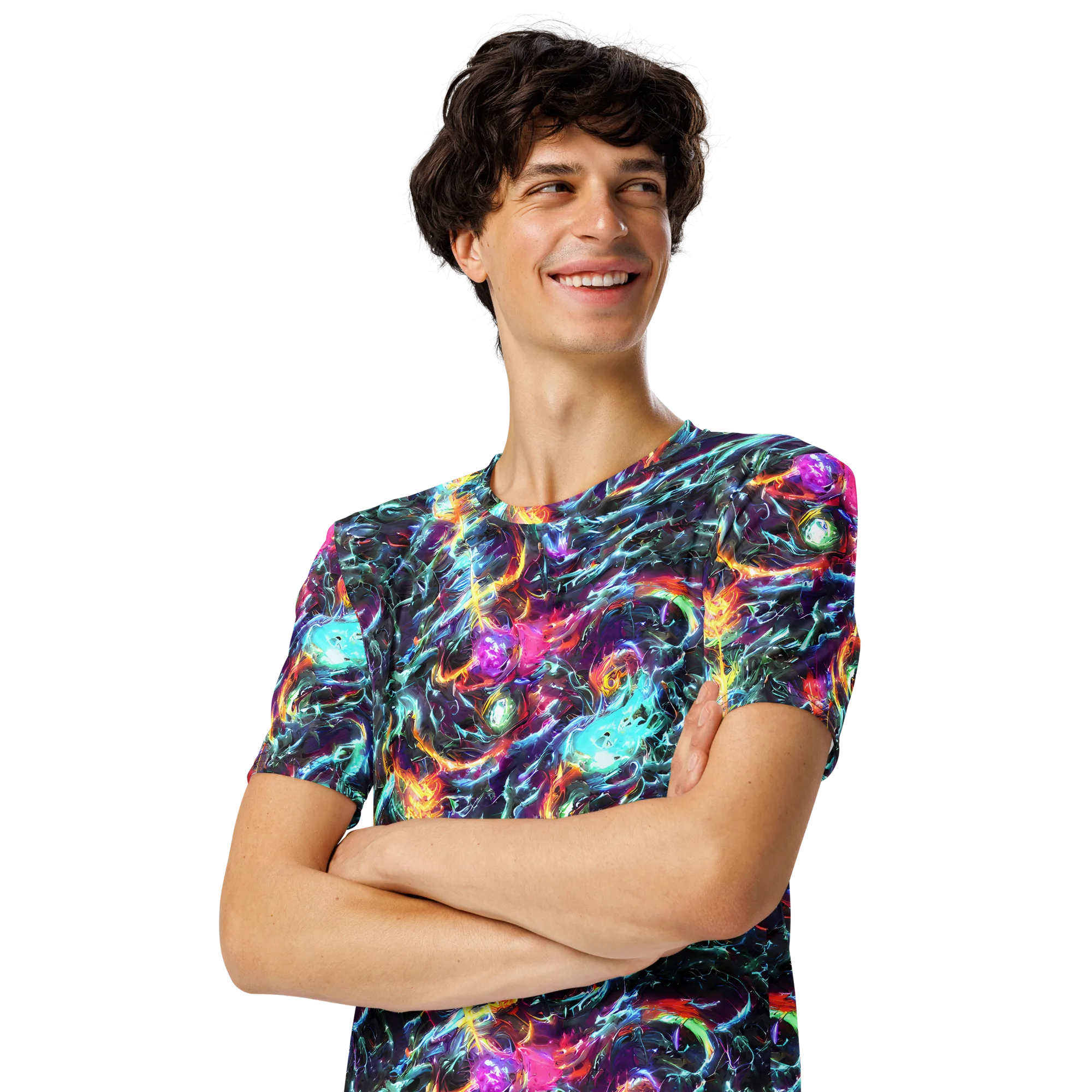 Fathomless Glow on Men's Crew Neck T-Shirt — Left Front