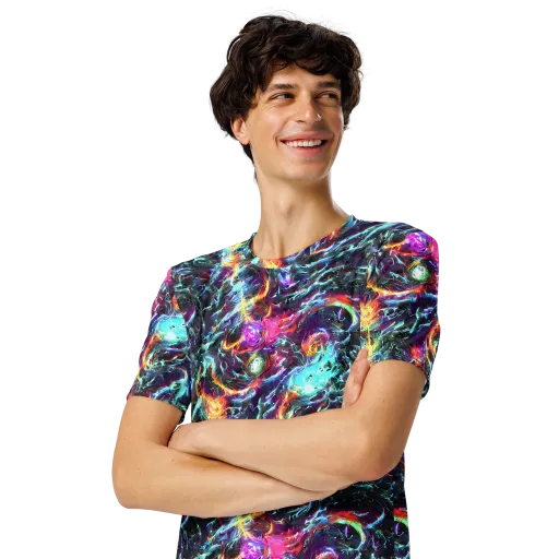 Fathomless Glow on a Men's Crew Neck T-Shirt