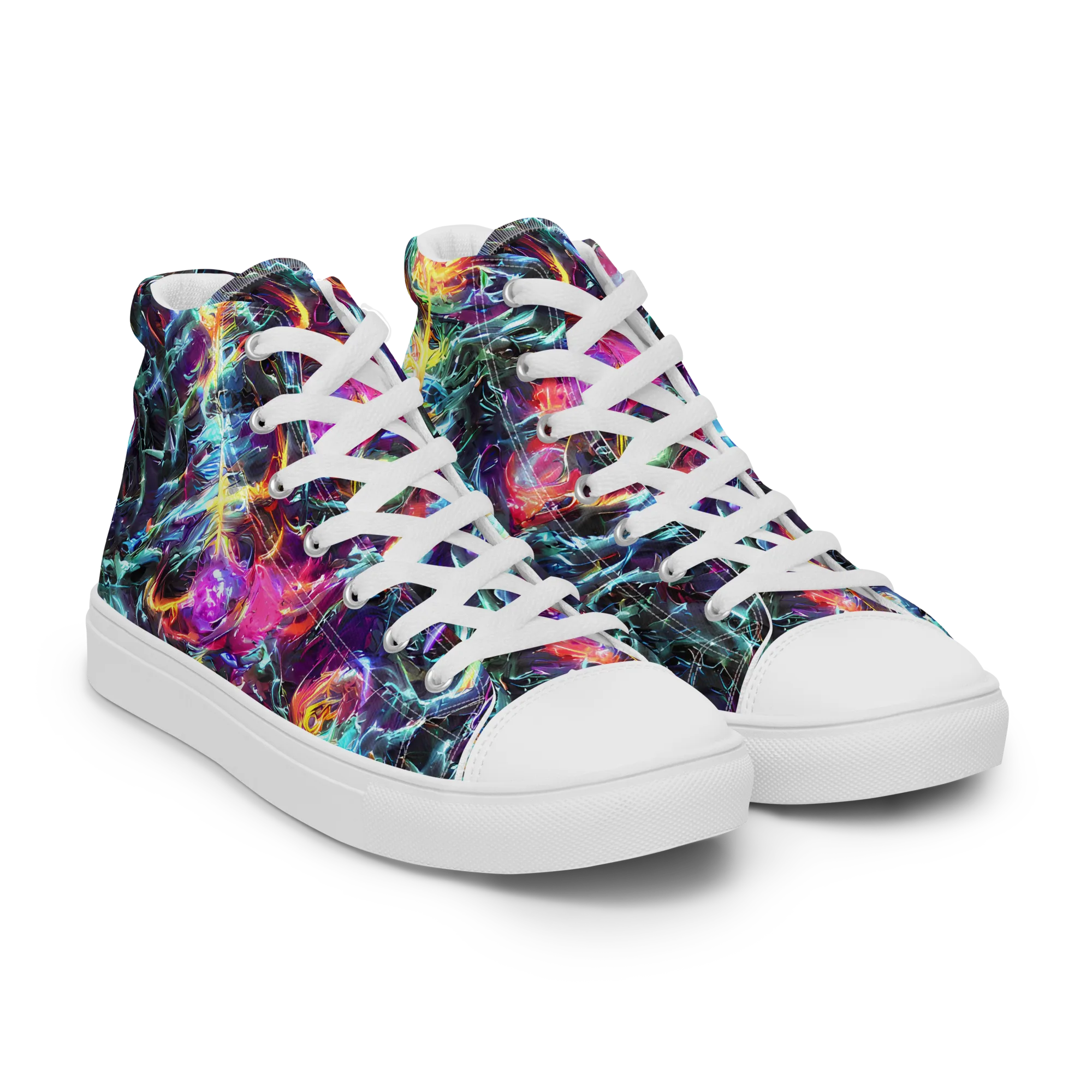 Fathomless Glow on Men's High Top Canvas Shoes — Right Front