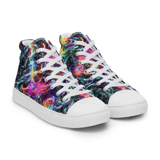 Fathomless Glow on a Men's High Top Canvas Shoes