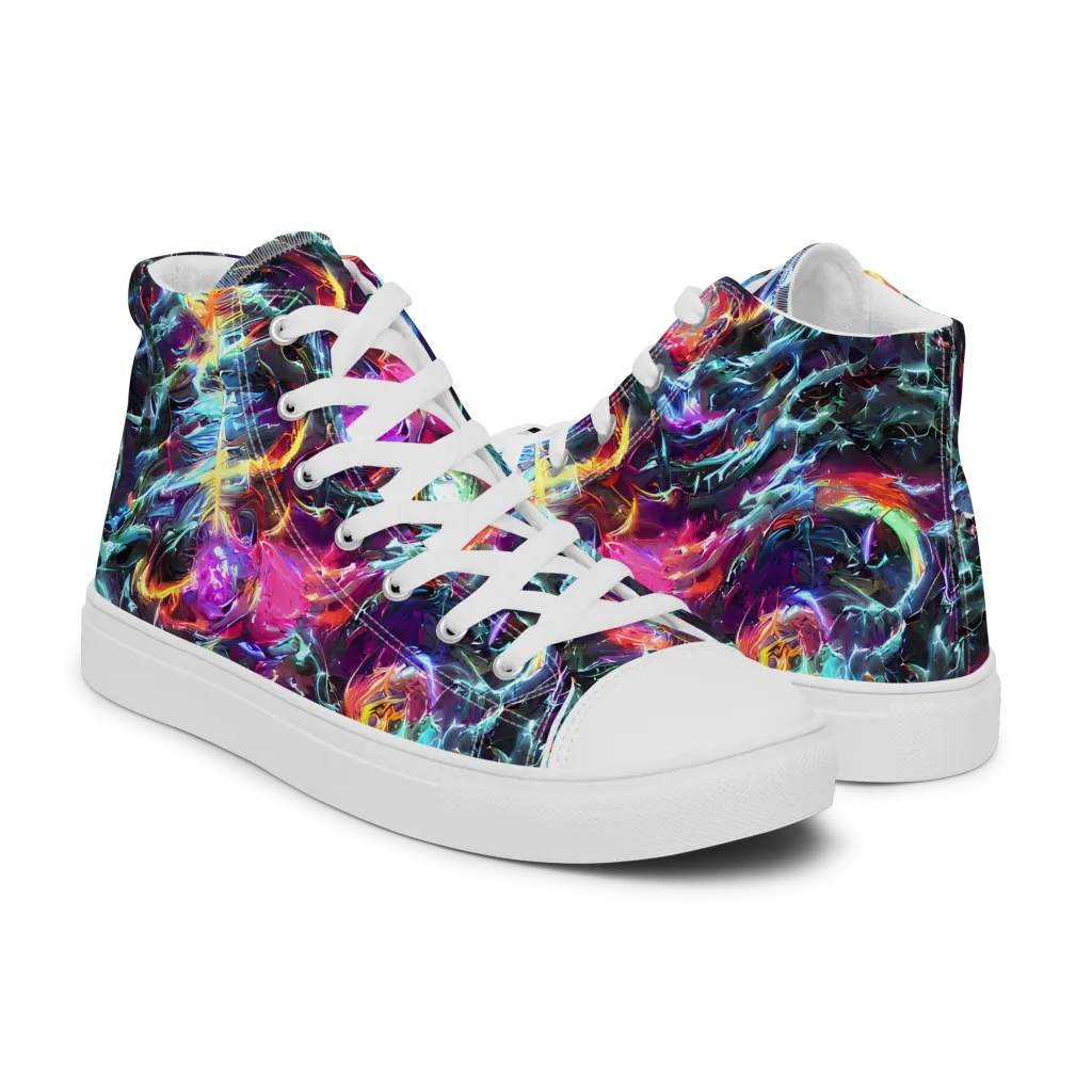Fathomless Glow on Men's High Top Canvas Shoes — Right