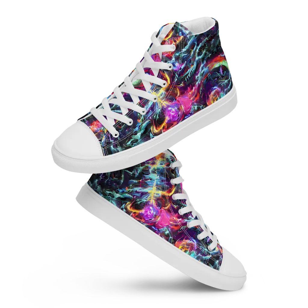 Fathomless Glow on Men's High Top Canvas Shoes — Front