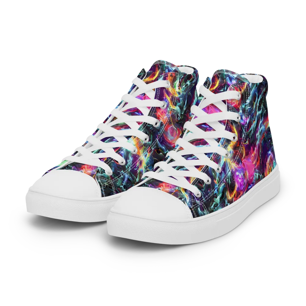 Fathomless Glow on Women's High Top Canvas Shoes — Left Front