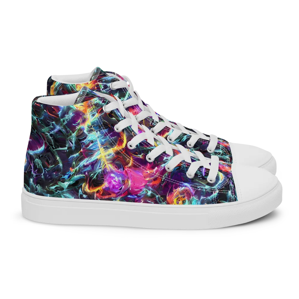 Fathomless Glow on Women's High Top Canvas Shoes — Right