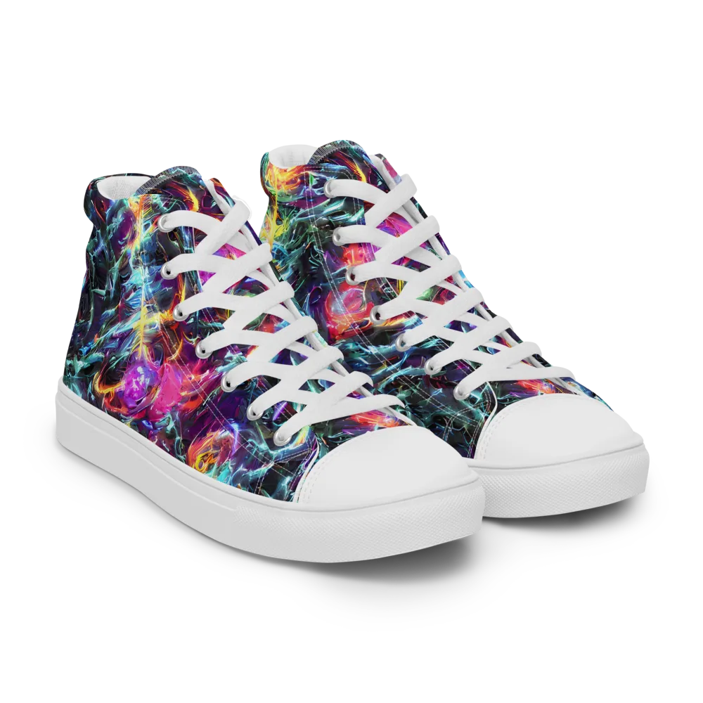 Fathomless Glow on Women's High Top Canvas Shoes — Right Front