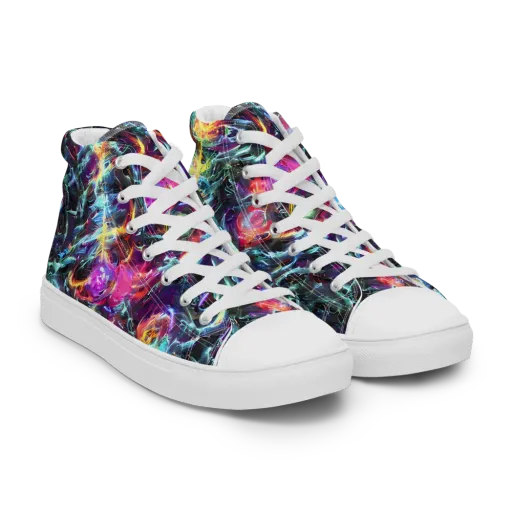 Fathomless Glow on a Women's High Top Canvas Shoes