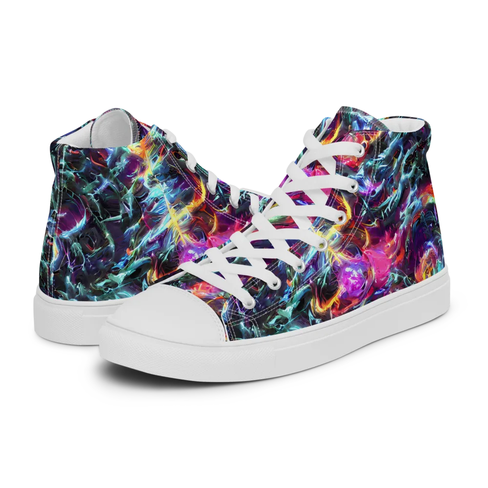 Fathomless Glow on Women's High Top Canvas Shoes — Left