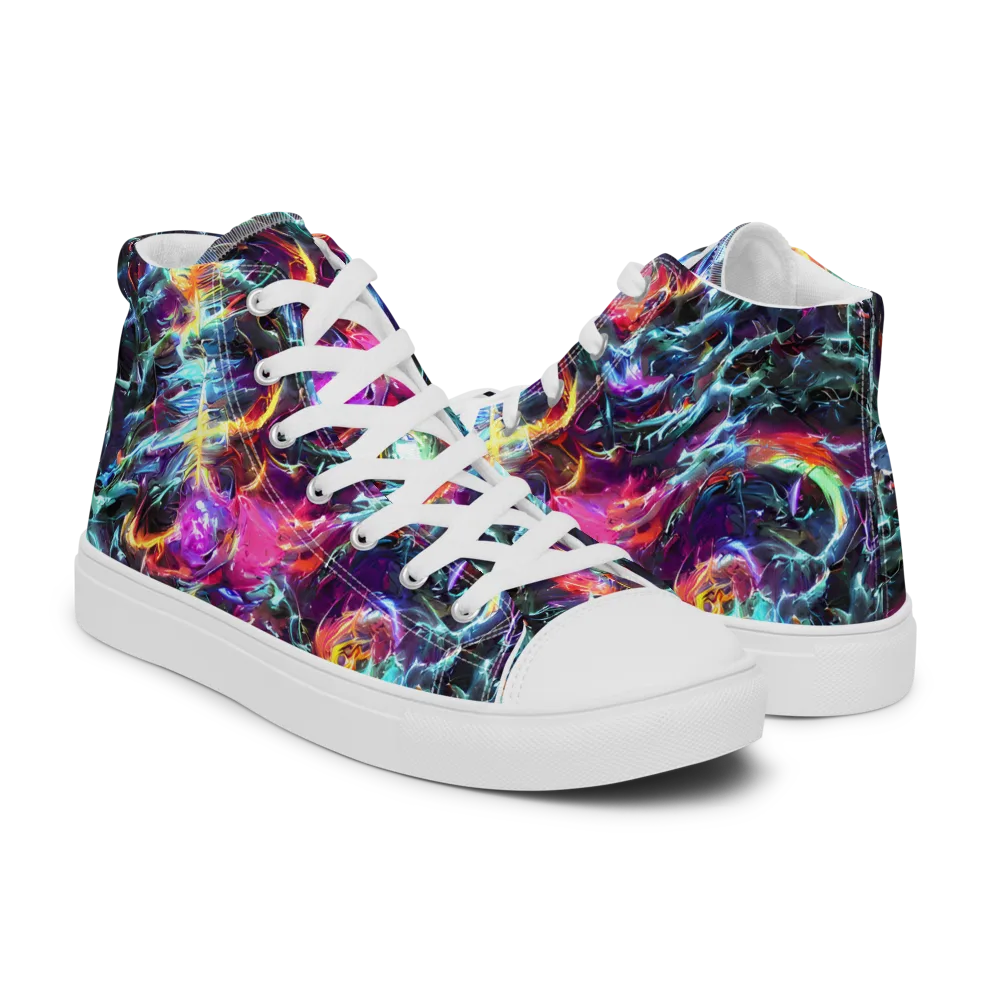 Fathomless Glow on Women's High Top Canvas Shoes — Right