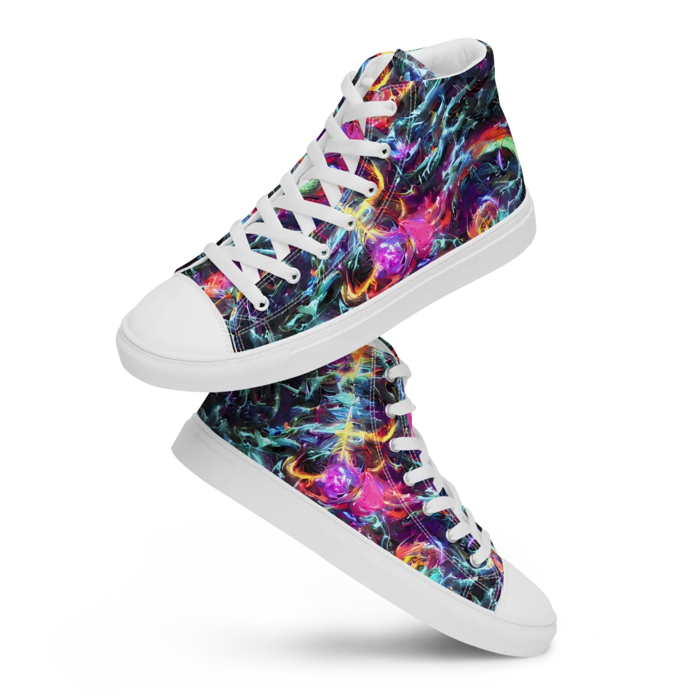 Fathomless Glow on Women's High Top Canvas Shoes — Front