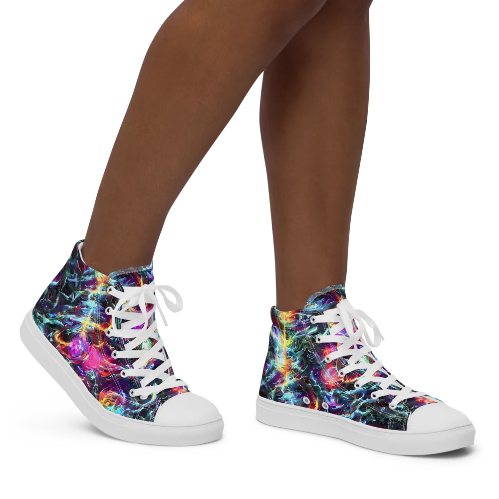 Fathomless Glow on Women's High Top Canvas Shoes — Right