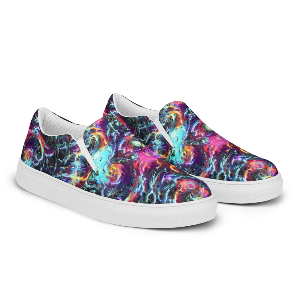 Fathomless Glow on Men's Slip-On Canvas Shoes — Right Front