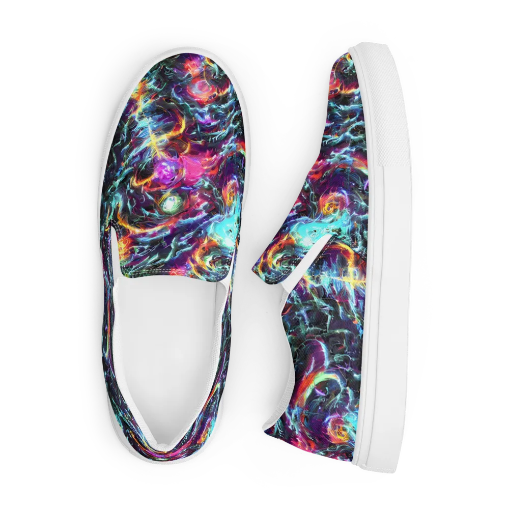 Fathomless Glow on Men's Slip-On Canvas Shoes — Front