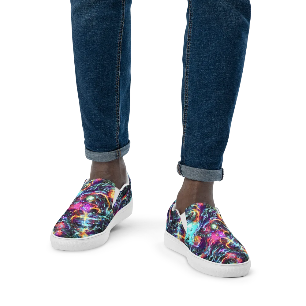 Fathomless Glow on Men's Slip-On Canvas Shoes — Front