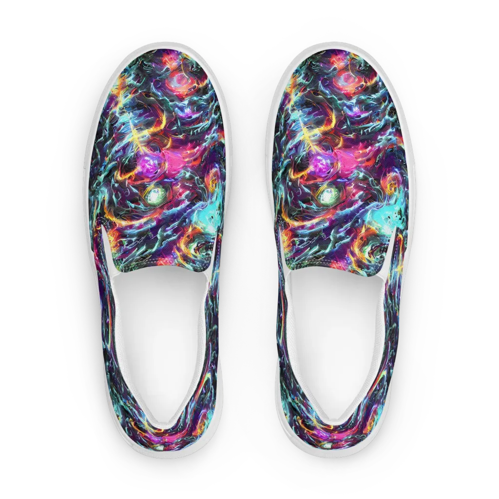 Fathomless Glow on Women's Slip-On Canvas Shoes — Front