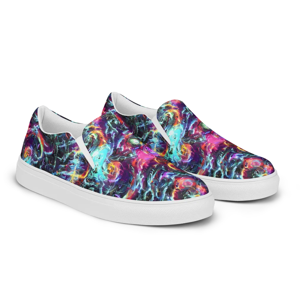 Fathomless Glow on Women's Slip-On Canvas Shoes — Right Front