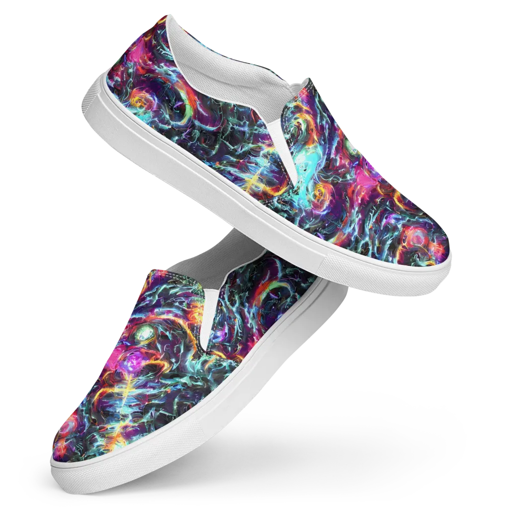 Fathomless Glow on Women's Slip-On Canvas Shoes — Front