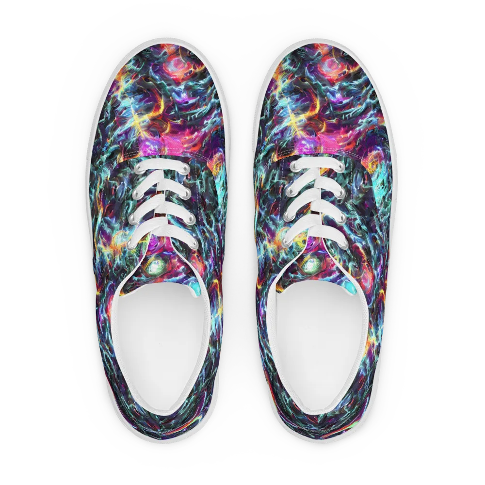 Fathomless Glow on Men's Lace-Up Canvas Shoes — Front