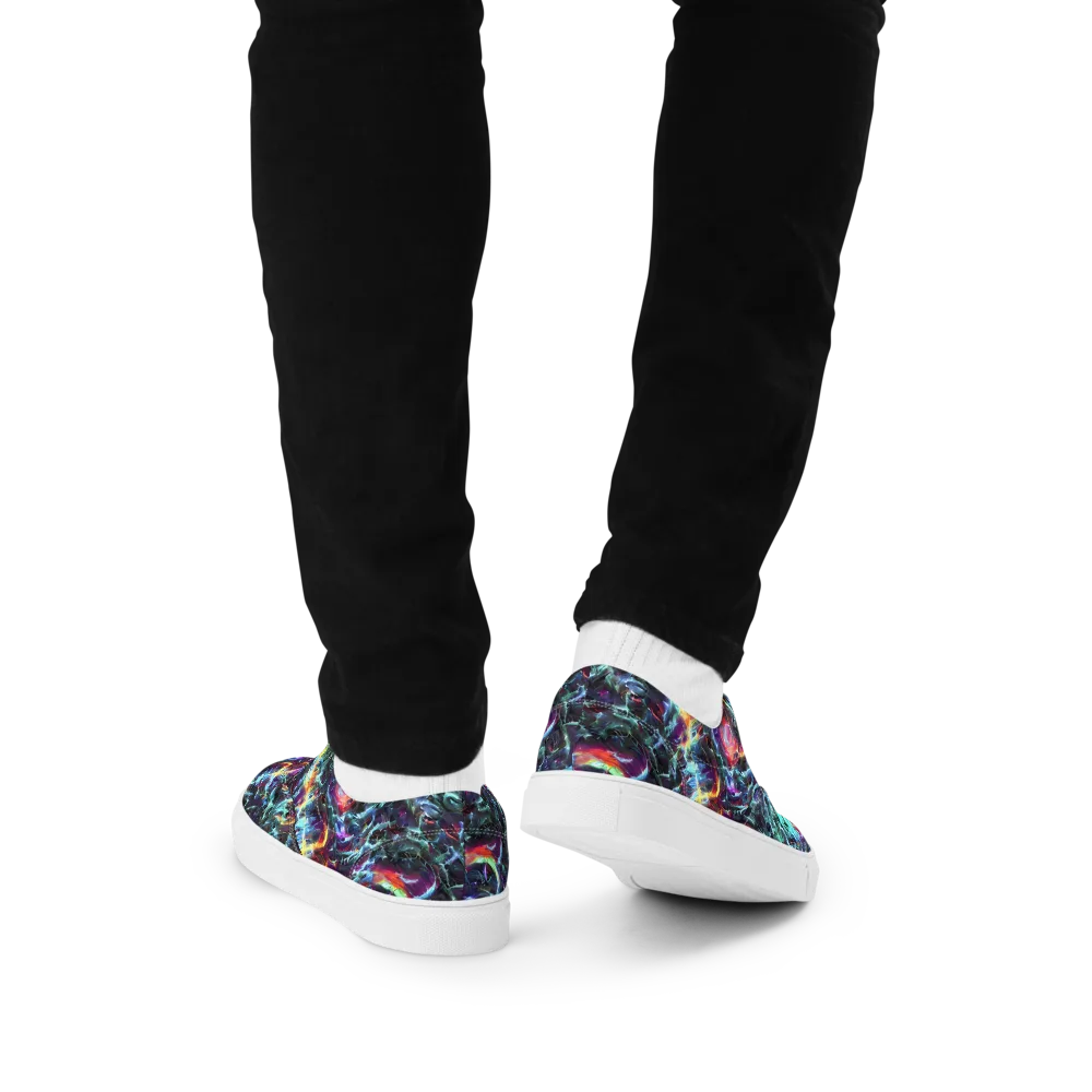 Fathomless Glow on Men's Lace-Up Canvas Shoes — Back