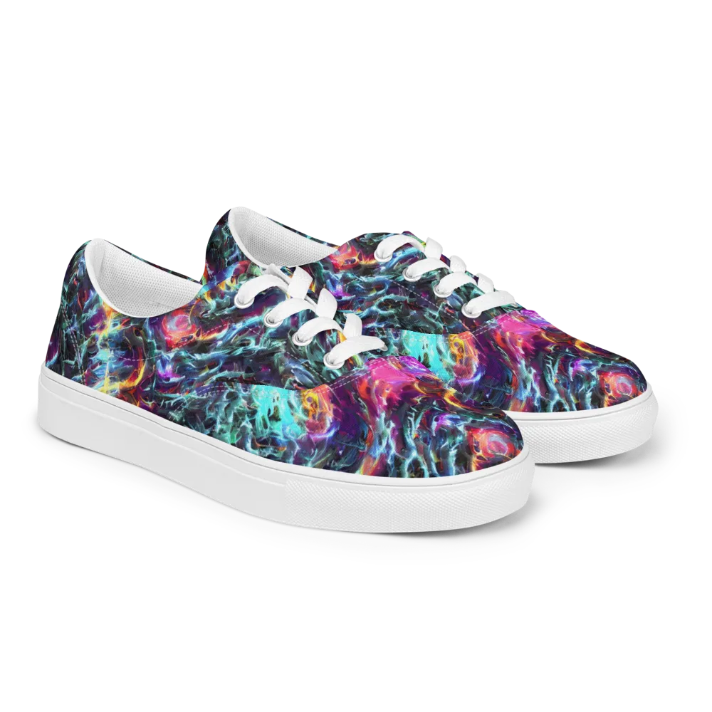 Fathomless Glow on Men's Lace-Up Canvas Shoes — Right Front