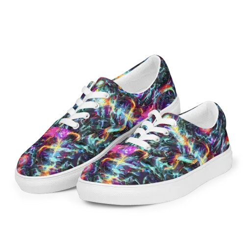 Fathomless Glow on a Men's Lace-Up Canvas Shoes