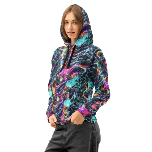 Fathomless Glow on a Cotton Hoodie
