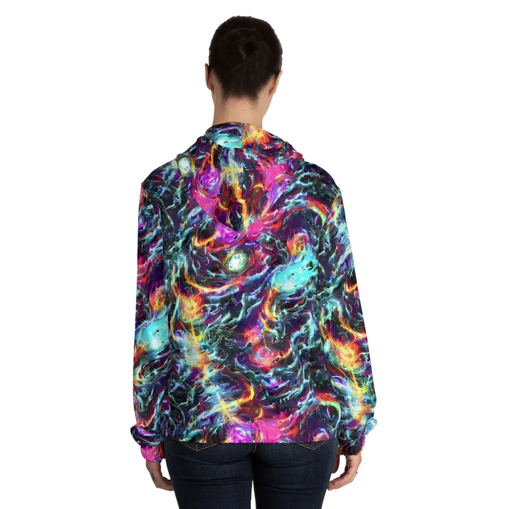 Fathomless Glow on Women's Full-Zip Hoodie — Back On Person