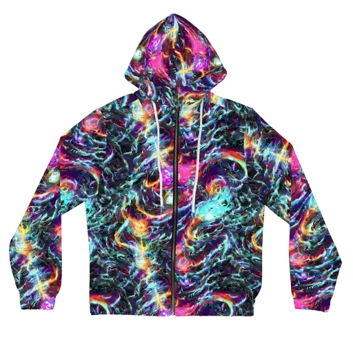 Fathomless Glow on a Women's Full-Zip Hoodie