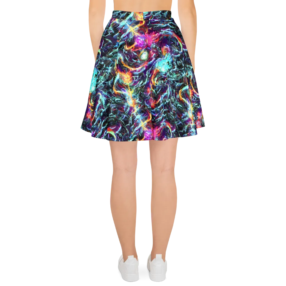 Fathomless Glow on Skater Skirt — Back