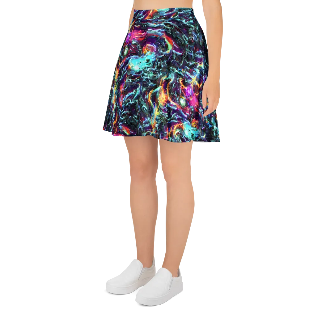 Fathomless Glow on Skater Skirt — Left